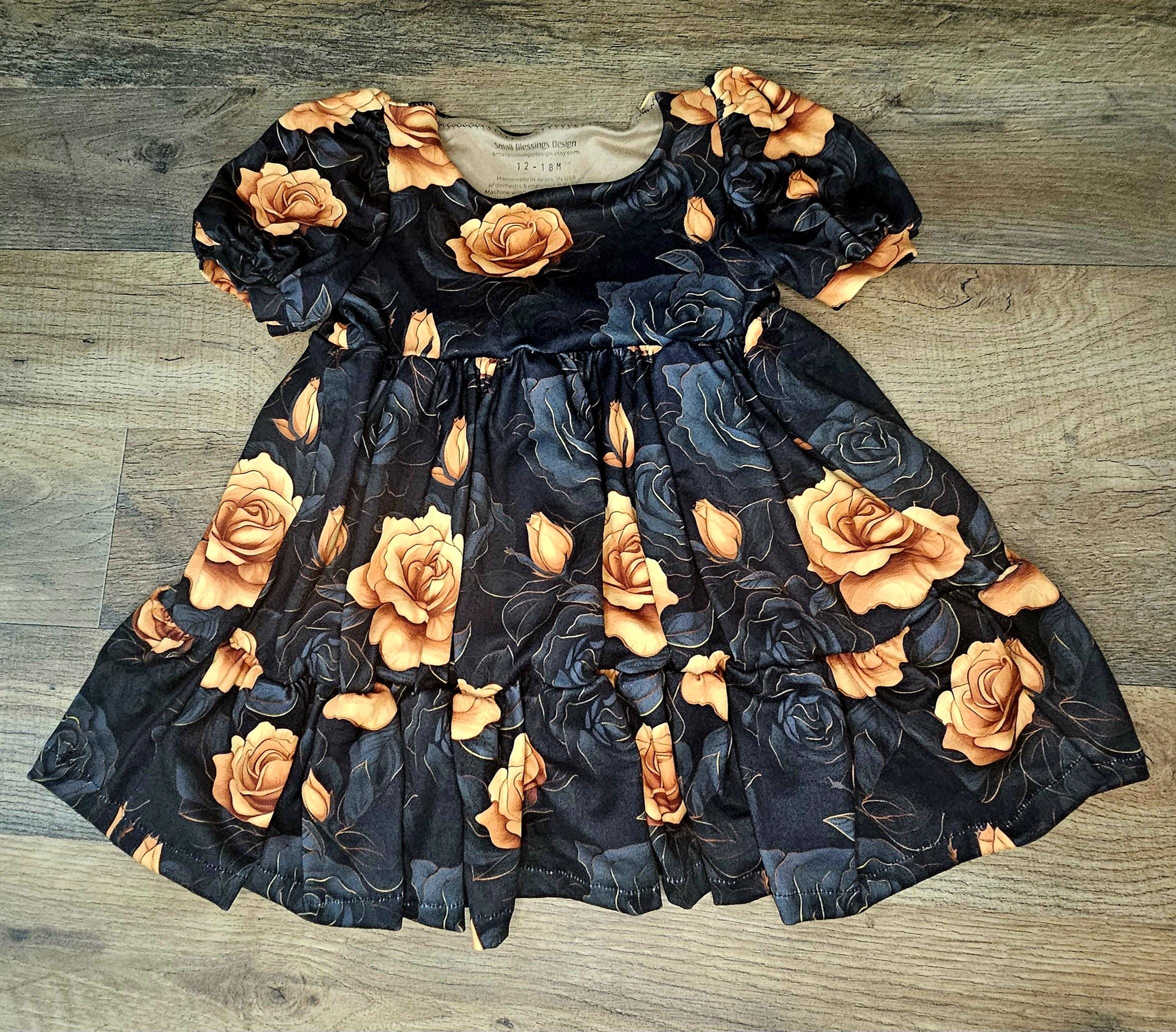 Black and Gold Baby Girl Dress - Etsy Black and Gold Baby Girl Dress - Etsy