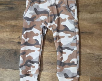 Neutral Camo Baby & Toddler Joggers | Soft Stretch Knit Pants | Gender Neutral Kids Pants | Modern Camo Lounge Pants