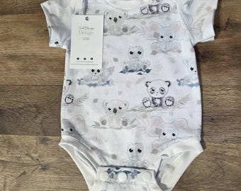Neutral Baby Bodysuit, Baby Animal Outfit, Gender Neutral Baby Clothes, Newborn Coming Home Outfit, Soft Cotton Lycra Baby Clothes,