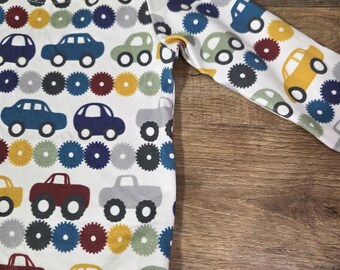 Baby Car Bodysuit | Gender Neutral Infant Bodysuit | Long Sleeve Baby Outfit | Vehicle Print Baby Clothes | Baby Shower Gift