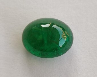 Genuine Zambian Emerald, 10X8X5.7MM Cabochon, Natural Green Stone 3.00 Carats, jewelry Making Gem.