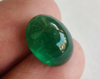 Zambian Emerald Cabochon, Green Gemstone, May Birthstone, 6.30 Carats
