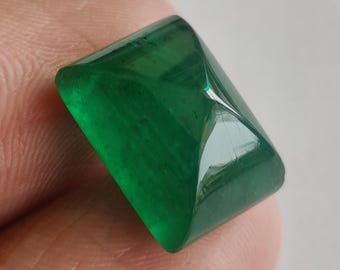 14X10MM Natural Zambian Emerald Sugarloaf Cabochon 10.64 Carats – Genuine Green Gemstone for Jewelry Making