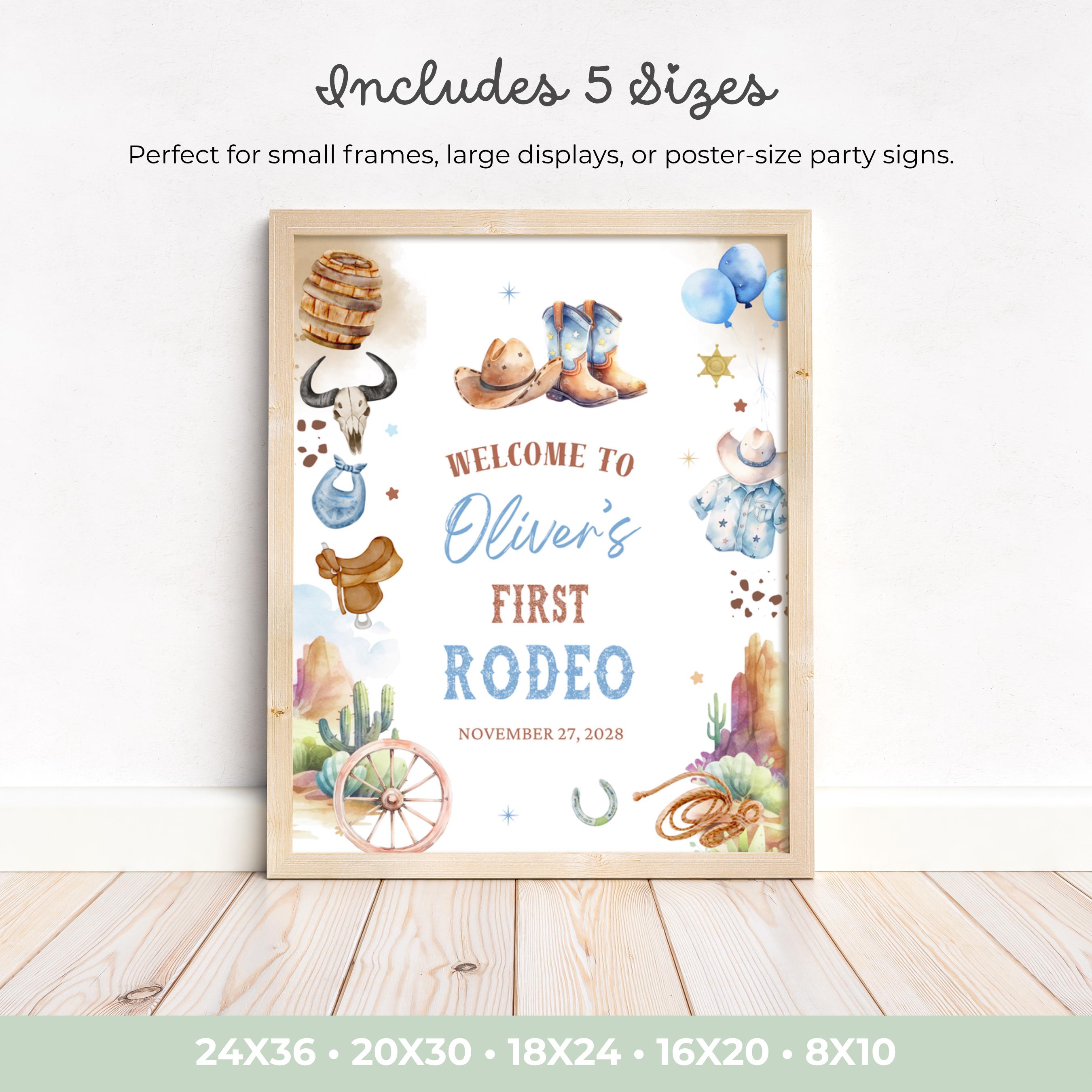 My First Rodeo Theme Sign Editable First Rodeo Welcome Sign for Boy Cowboy My 1st Rodeo Welcome ...