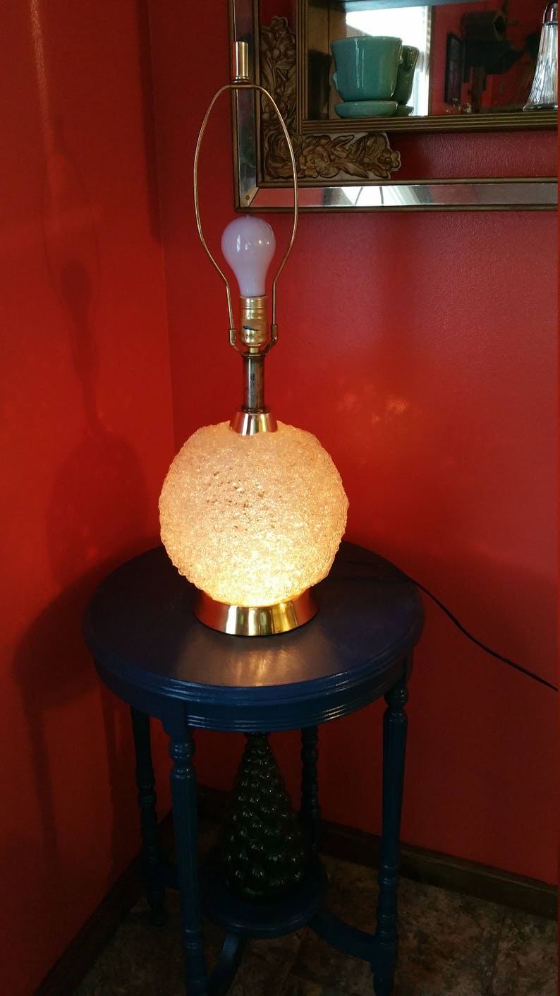 60s 70s Spaghetti Lamp Lucite Spun White Mcm Mid Century Modern