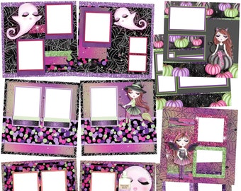 Fabulous Ghouls - Halloween EZ Quick Pages - Digital Scrapbook Quick Page Bundle - INSTANT DOWNLOAD