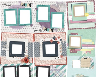 Friends & Family -  EZ Quick Pages - Digital Scrapbook Quick Page Bundle - INSTANT DOWNLOAD