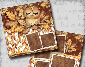 Autumn Owl - 2 Premade Scrapbook Pages - EZ Layout 23-300