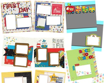 School's In Session EZ Quick Pages - Digital Scrapbook Quick Page Bundle - INSTANT DOWNLOAD