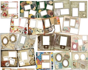 Heritage Ancestry Collection 1 - Digital Scrapbook Quick Page Bundle - INSTANT DOWNLOAD