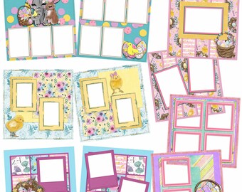 Easter Cuties EZ Quick Pages - Digital Scrapbook Quick Page Bundle - INSTANT DOWNLOAD