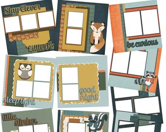 Forest Animals -  EZ Quick Pages - Digital Scrapbook Quick Page Bundle - INSTANT DOWNLOAD