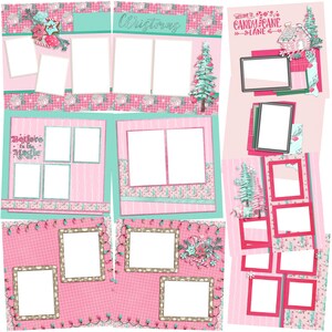 Peppermint Christmas EZ Quick Pages - Digital Scrapbook Quick Page Bundle - INSTANT DOWNLOAD
