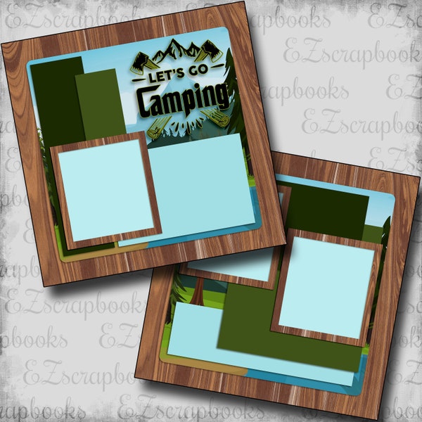 Let's Go Camping - 2 Premade Scrapbook Pages - EZ Layout 6820