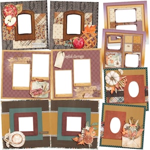Beautiful Moments of Fall EZ Quick Pages - Digital Scrapbook Quick Page Bundle - INSTANT DOWNLOAD