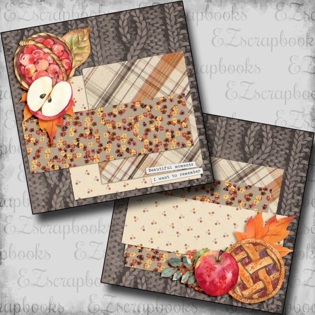 Beautiful Moment NPM - 2 Premade Scrapbook Pages - EZ Layout 6261 - Etsy