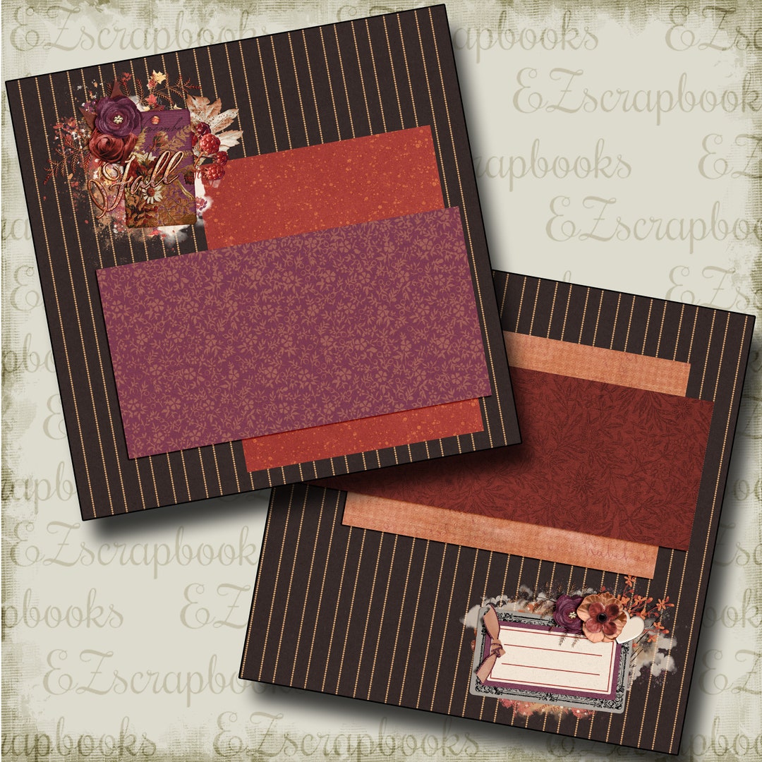 Fall Memories NPM 2 Premade Scrapbook Pages EZ Layout 4461 - Etsy