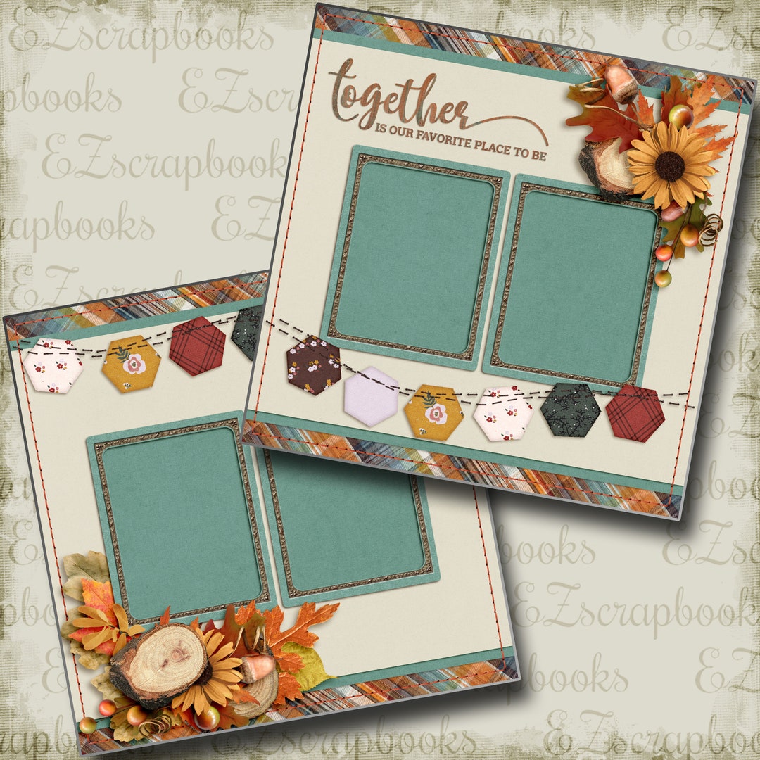 Together - 2 Premade Scrapbook Pages - EZ Layout 4394 - Etsy