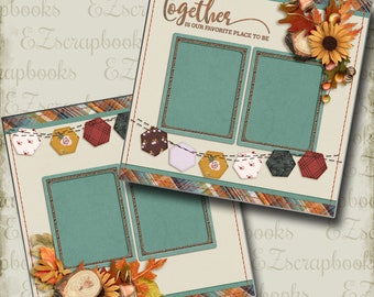 Together - 2 Premade Scrapbook Pages - EZ Layout 4394