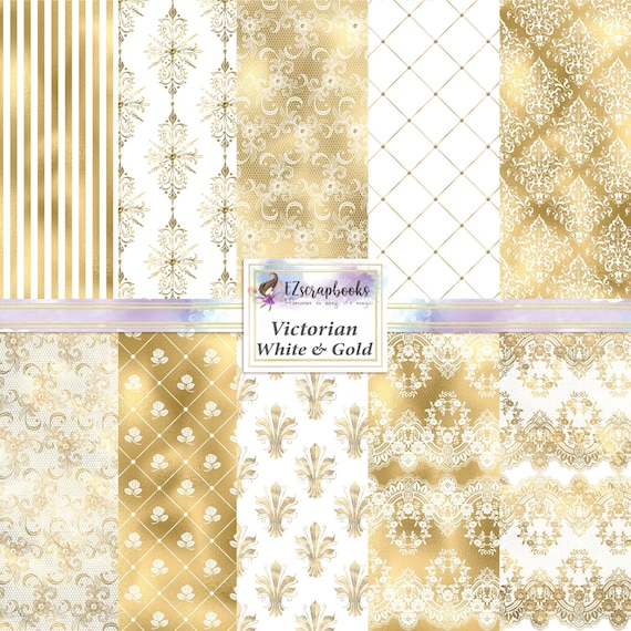 Victorian White & Gold - 12X12 Paper Pack - 8373
