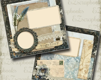 Vintage Together - Heritage - 2 Premade Scrapbook Pages - EZ Layout 4584