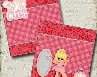 Tutu Cute NPM - Ballerina - Dance - 2 Premade Scrapbook Pages - EZ Layout 3509