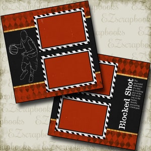 Blocked Shot - Basketball - 2 Premade Scrapbook Pages - EZ Layout 3690