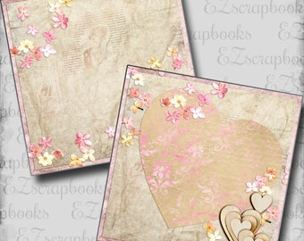 Spring Love NPM - Love - 2 Premade Scrapbook Pages - EZ Layout 5493