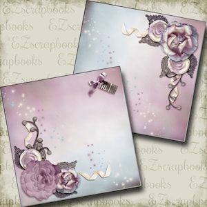 Sweet Violet NPM - 2 Premade Scrapbook Pages - EZ Layout 3879