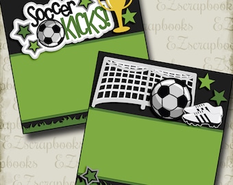 Soccer Kicks NPM - 2 Premade Scrapbook Pages - EZ Layout 2577