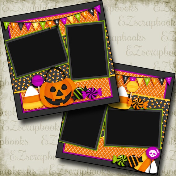 Halloween Goodies EZ Layout 3866 Premade Scrapbook Pages