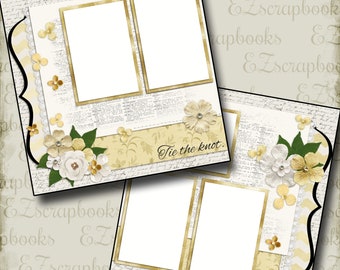 THE WEDDING - One - 2 Premade Scrapbook Pages - EZ Layout 657