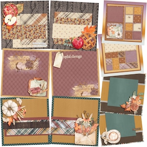 Beautiful Moments of Fall - Background Pages - Digital Scrapbook Page Bundle - INSTANT DOWNLOAD