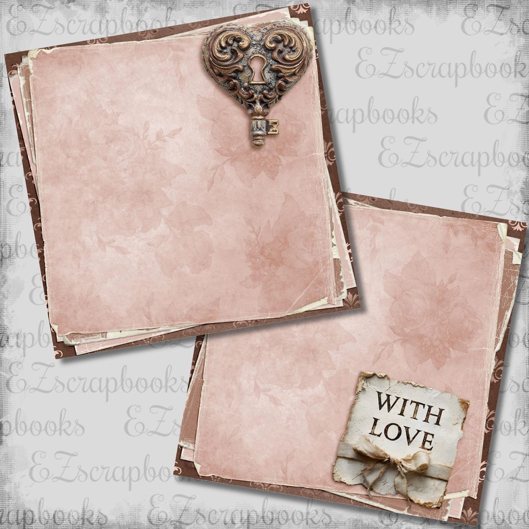With Love NPM - 2 Premade Scrapbook Pages - EZ Layout 26-055 - Etsy