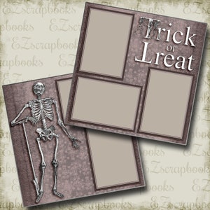 Trick or Treat - Halloween -  2 Premade Scrapbook Pages - EZ Layout 4296