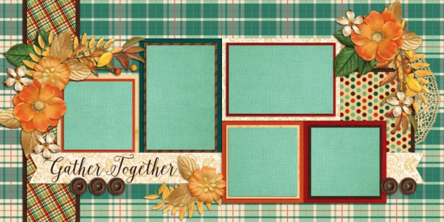 GATHER TOGETHER - Thanksgiving - 2 Premade Scrapbook Pages - EZ Layout ...