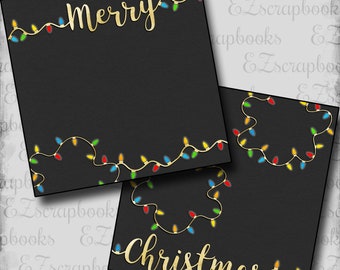 Merry Christmas Lights NPM - 2 Premade Scrapbook Pages - EZ Layout 5693