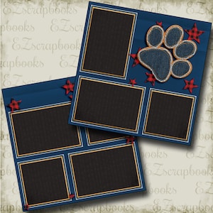 Paw Print Boy - Dog - 2 Premade Scrapbook Pages - EZ Layout 4324