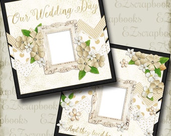 THE WEDDING - Covers - 2 Premade Scrapbook Pages - EZ Layout 668