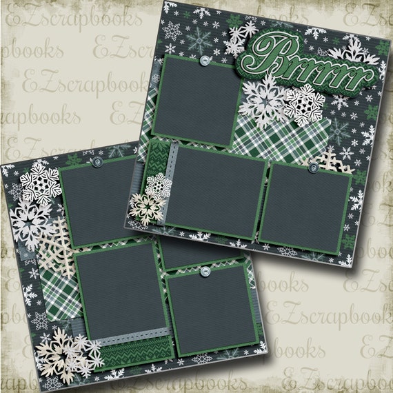 2 Premade Scrapbook Pages FALL DAY RACCOONS EZ Layout 429
