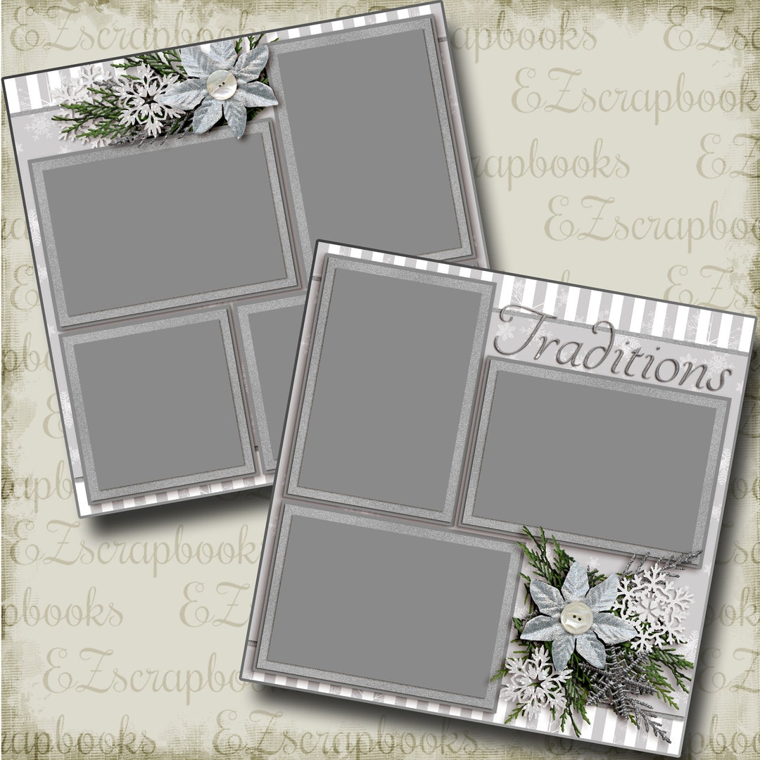 Traditions - 2 Premade Scrapbook Pages - EZ Layout 3584 - Etsy