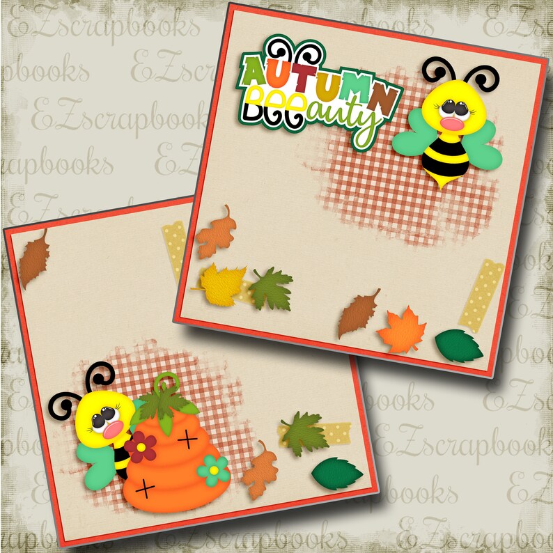 Autumn Beeauty NPM 2 Premade Scrapbook Pages EZ Layout - Etsy