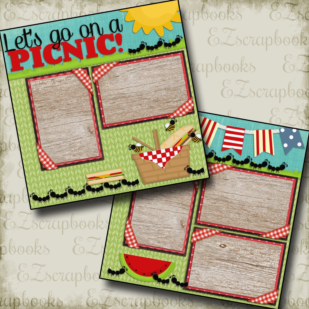 PICNIC 2 Premade Scrapbook Pages EZ Layout 78 Etsy