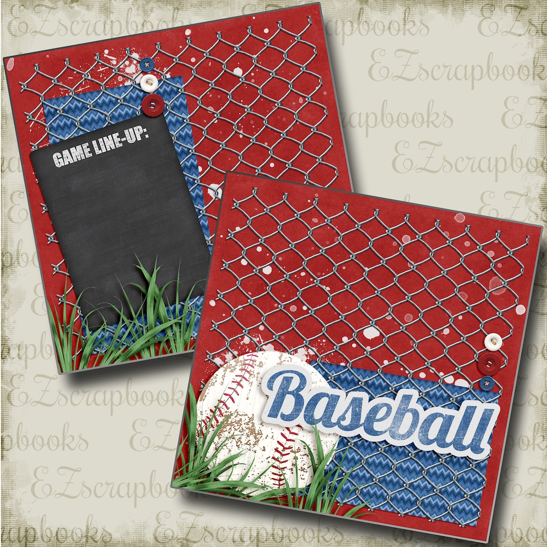 Baseball Line-up NPM - 2 Premade Scrapbook Pages - EZ Layout 4507 - Etsy