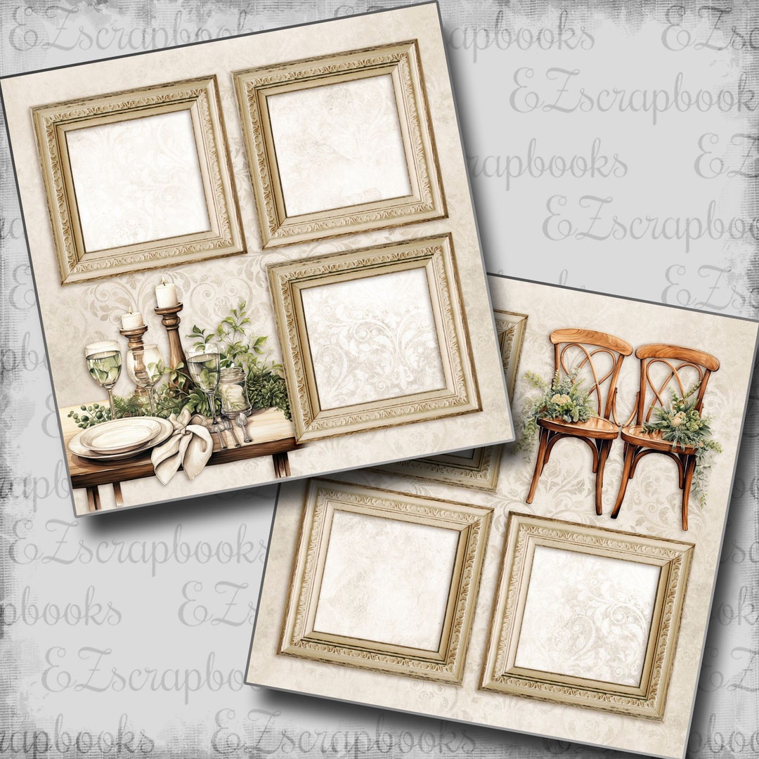 Rustic Wedding Table - 2 Premade Scrapbook Pages - EZ Layout 23-120 - Etsy