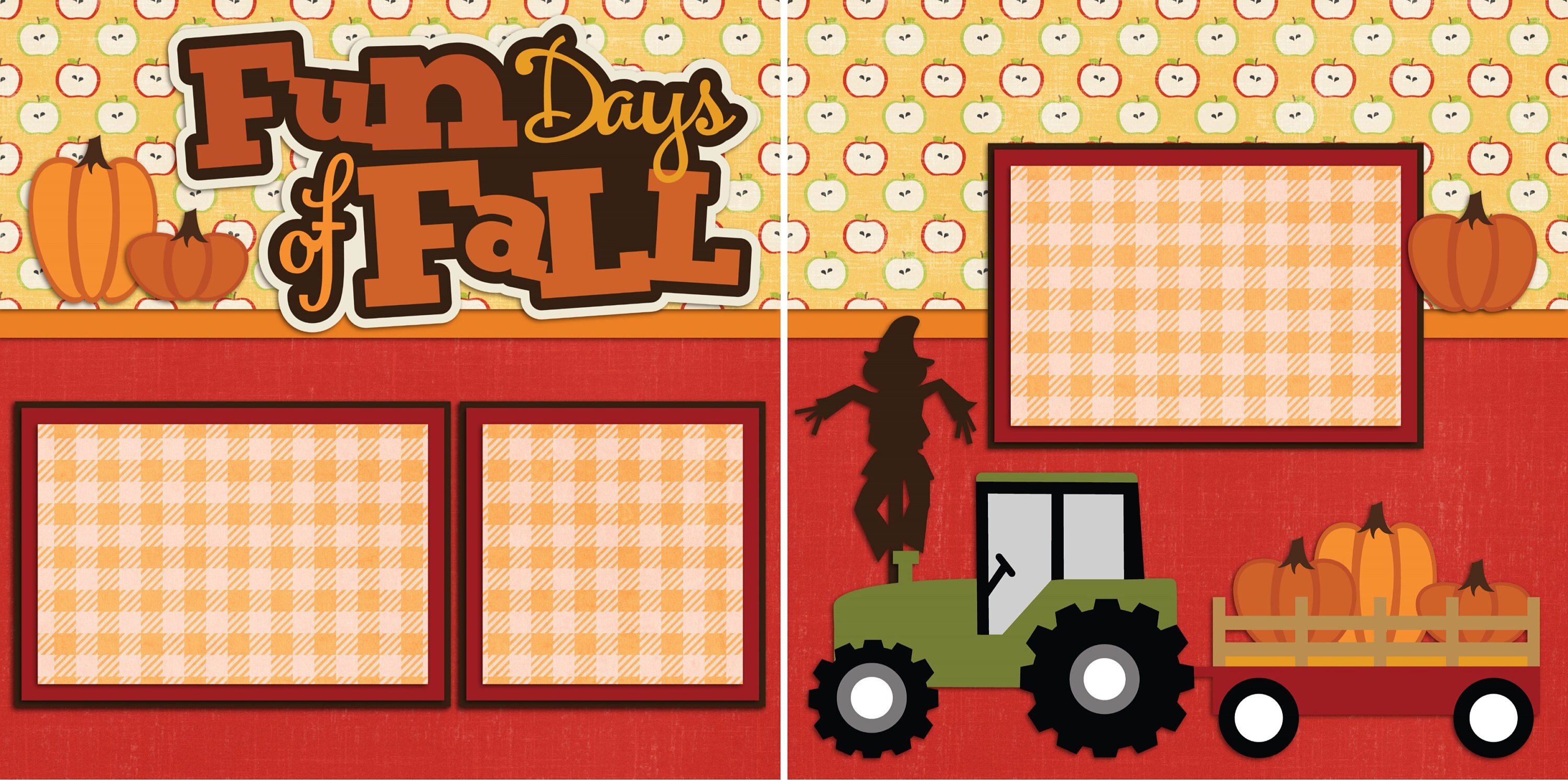 FUN DAYS of Fall - 2 Premade Scrapbook Pages - EZ Layout 2170 - Etsy