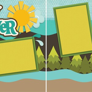 DOWN the RIVER- 2 Premade Scrapbook Pages - EZ Layout 2241 - Etsy