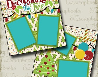 DECORATING the TREE - 2 Premade Scrapbook Pages - EZ Layout 2168