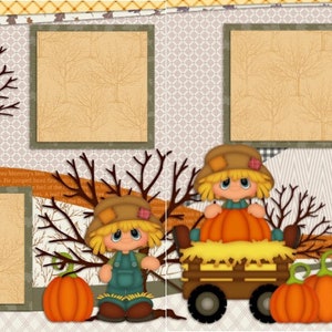 Hay Y'all Its Fall - Halloween - 2 Premade Scrapbook Pages - EZ Layout ...