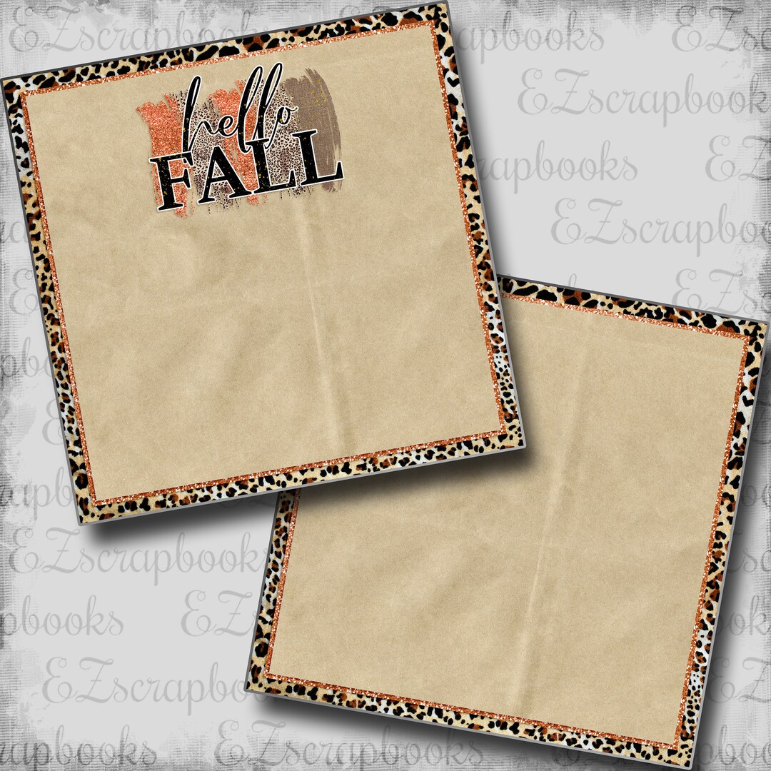 Hello Fall NPM - 2 Premade Scrapbook Pages - EZ Layout 5629 - Etsy